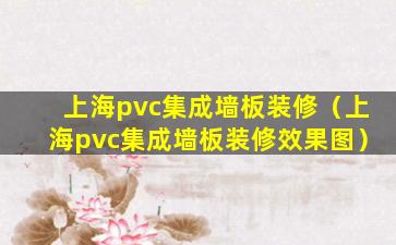 上海pvc集成墙板装修（上海pvc集成墙板装修效果图）